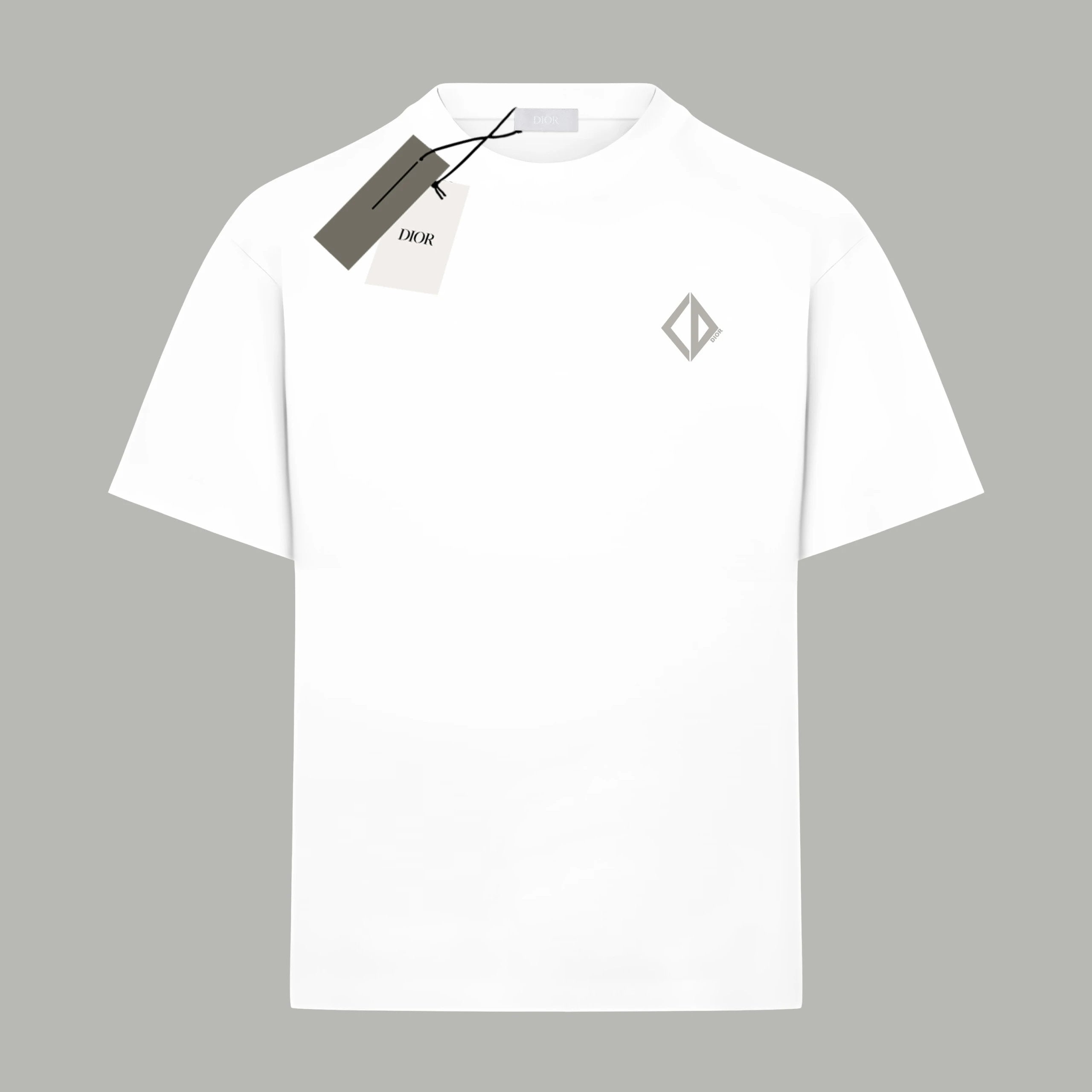 Dior T-shirt Reflective Strip Print on the Back logo round Neck Short Sleeve25ss New Pure Cotton Unisex Style T T-shirt OS Loose Fit Base Shirt Top Half Sleeve T-Shirt