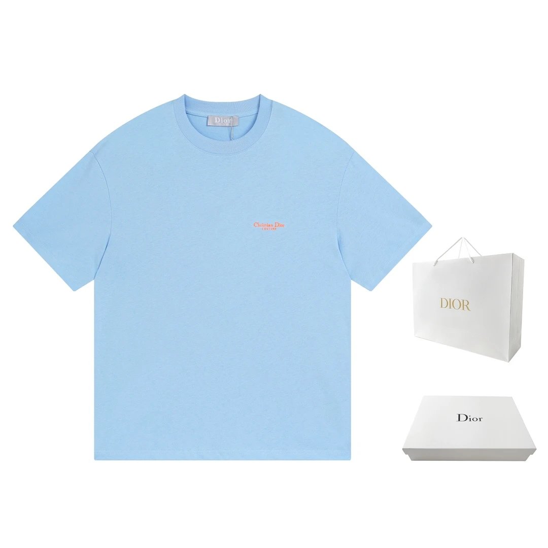 Dior T-shirt 25ss New Pure Cotton Unisex Style T T-shirt OS Loose Fit Base Shirt Top Half Sleeve T-Shirt