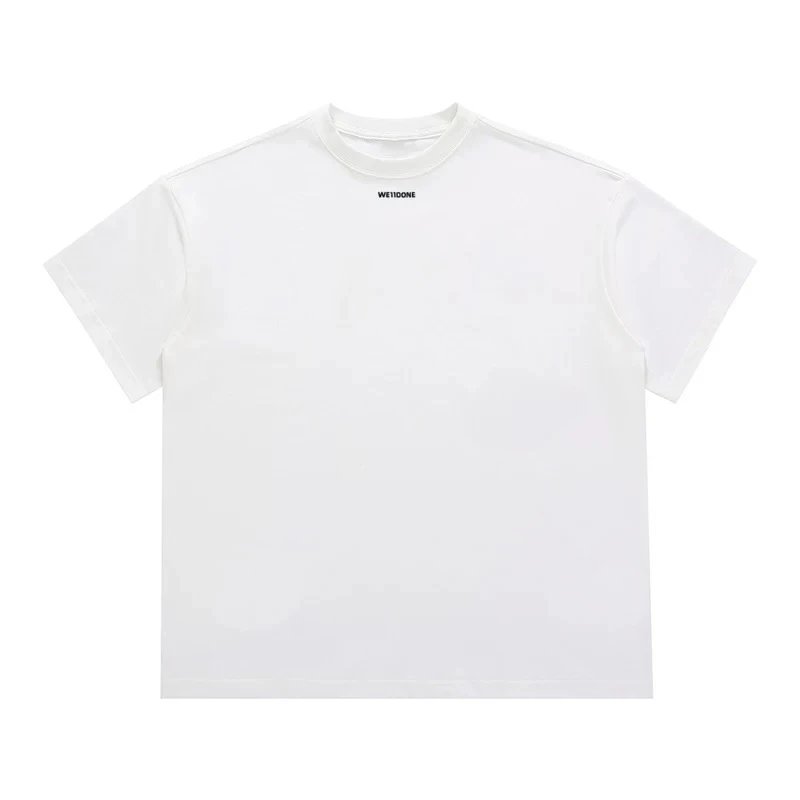 We11done T-shirt Top Version Korean Style Summer New Small Icon round Neck Short Sleeve Loose Couple Style All-Matching T T-shirt Men and Women