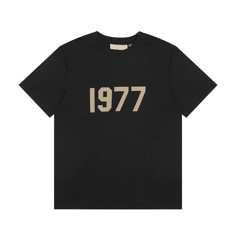 ESSENTIALS T-shirt Fashion Brand High Street Leisure1977Short Sleeve Loose Casual American Men and Women Couple T T-shirt-CY