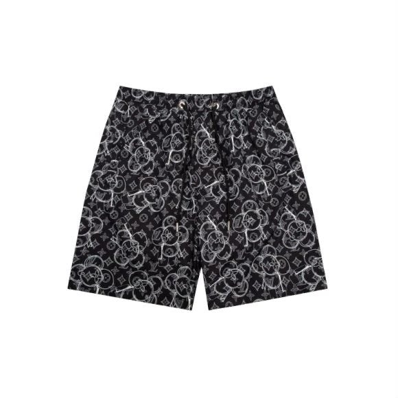 Louis Vuitton LV Shorts Full Print Black and White logo Beach Shorts Five-Point Shorts os Loose Quick-Dry Unisex Casual Trendy Brand Big Shorts25ss New Product5Pants