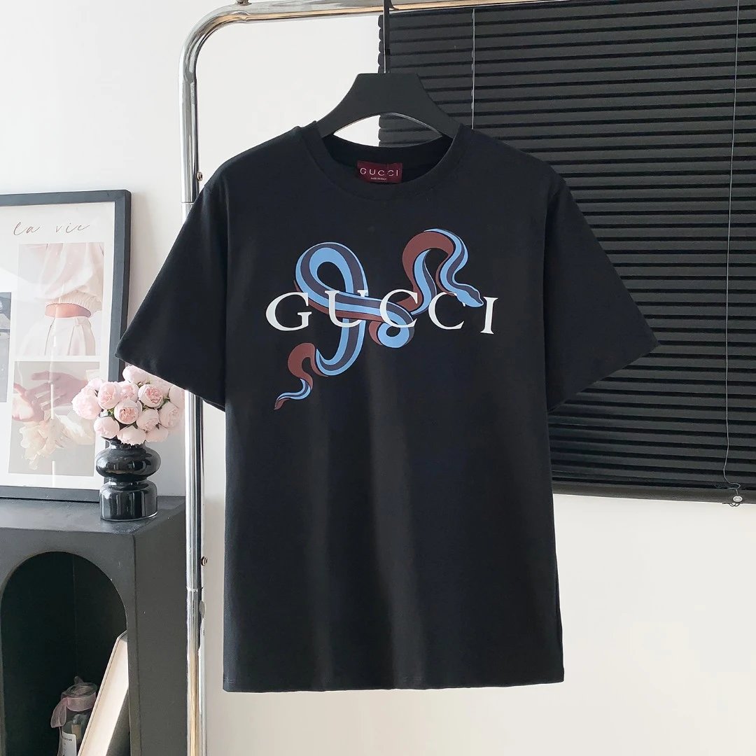 Gucci T-shirt Snake Year Limited Printing Logo Logo Crew Neck Short Sleeve25ss New pure cotton T Unisex T-Shirt OS Loose Fit Base Shirt Top Half Sleeve T-Shirt