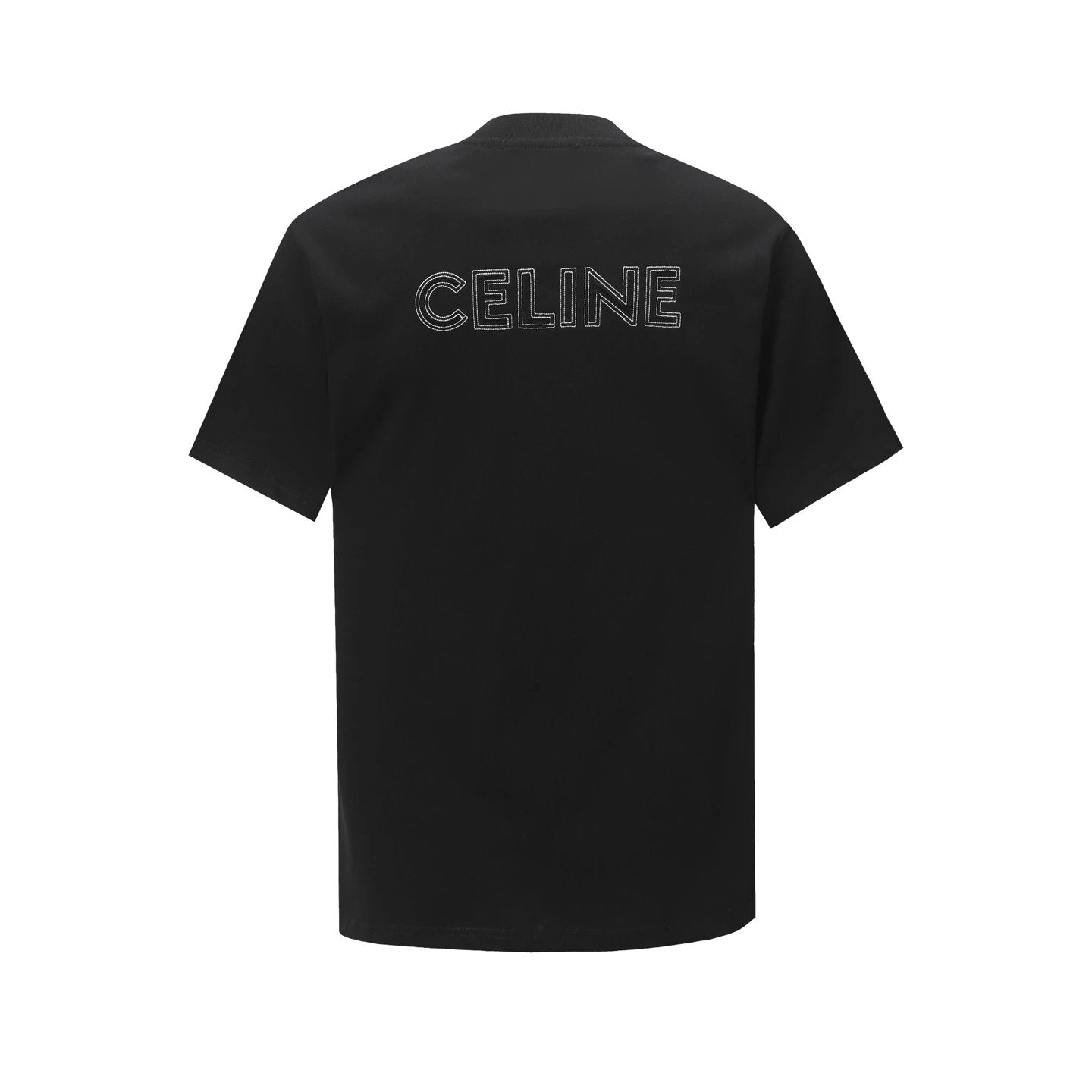 Celine T-shirt Front and Back Letter Patch Embroidery logo round Neck Short Sleeve25ss New Pure Cotton Unisex Style T Casual T-Shirt Base Layer Shirt OS Loose Fit Half Sleeve Top Plus Size