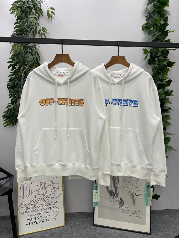 OFF -White Hoodie Top Version Counter Same Style Heavy New Casual Hooded Sweater Versatile Loose Hoodie Trendy Pure Cotton