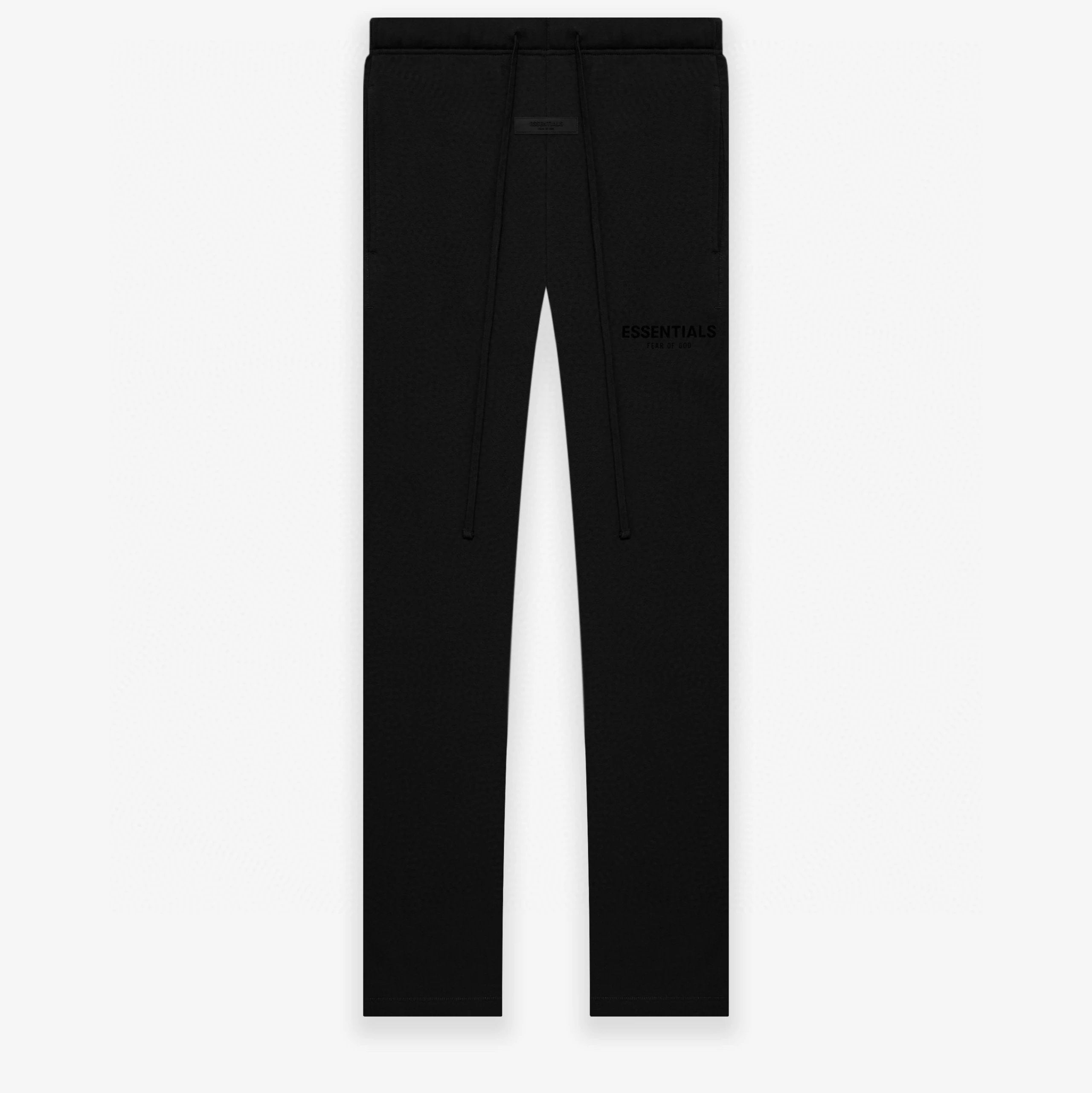 ESSENTIALS Sweatpants Top Version Double Line Flocked Printed Straight-Leg Trousers Drawstring Leisure Wide Mouth Pants