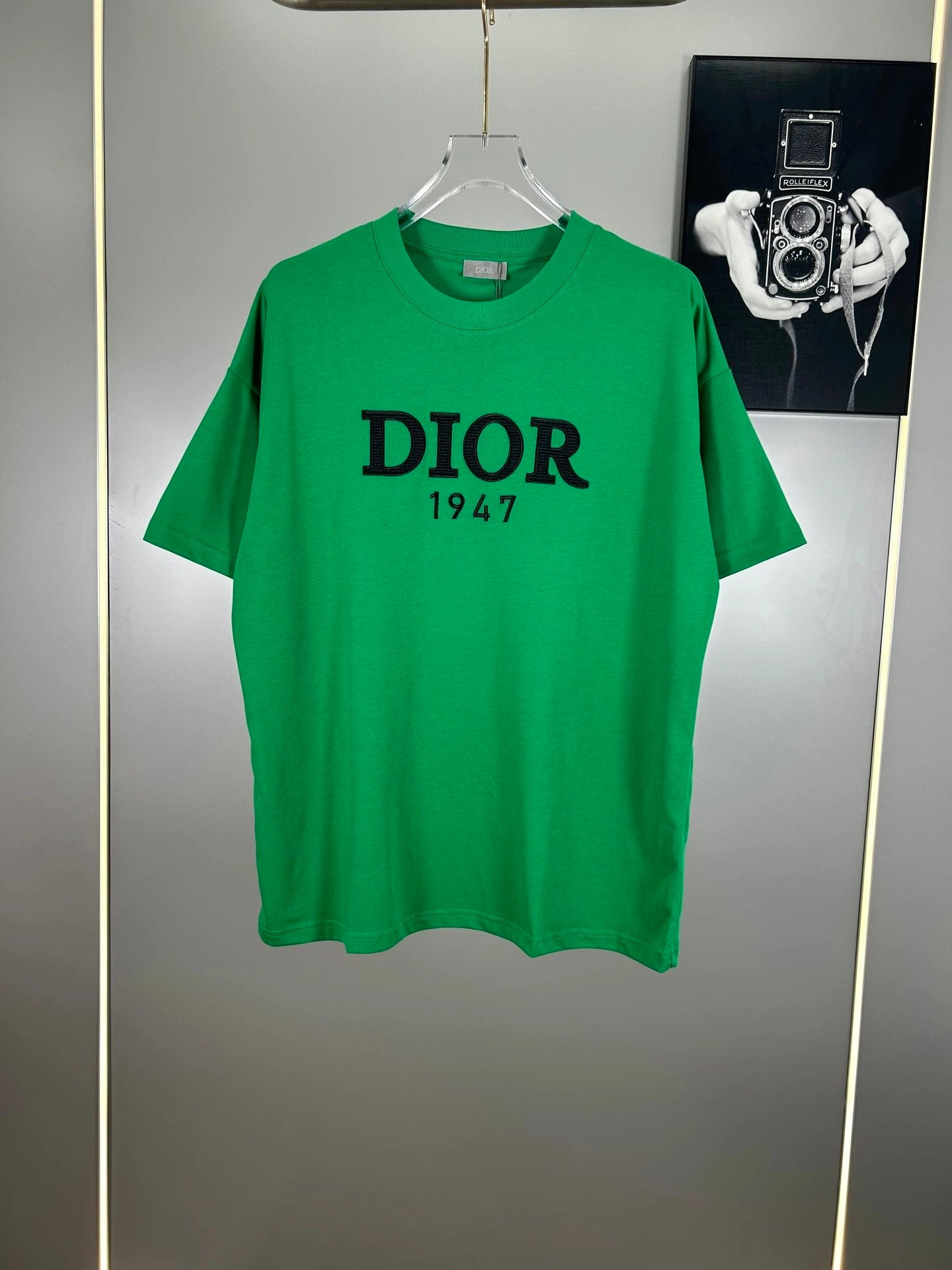 Dior T-shirt Chest Letter Embroidery logo round Neck Short Sleeve25ss New Pure Cotton Unisex Style T T-shirt OS Loose Fit Base Shirt Top Half Sleeve T-Shirt