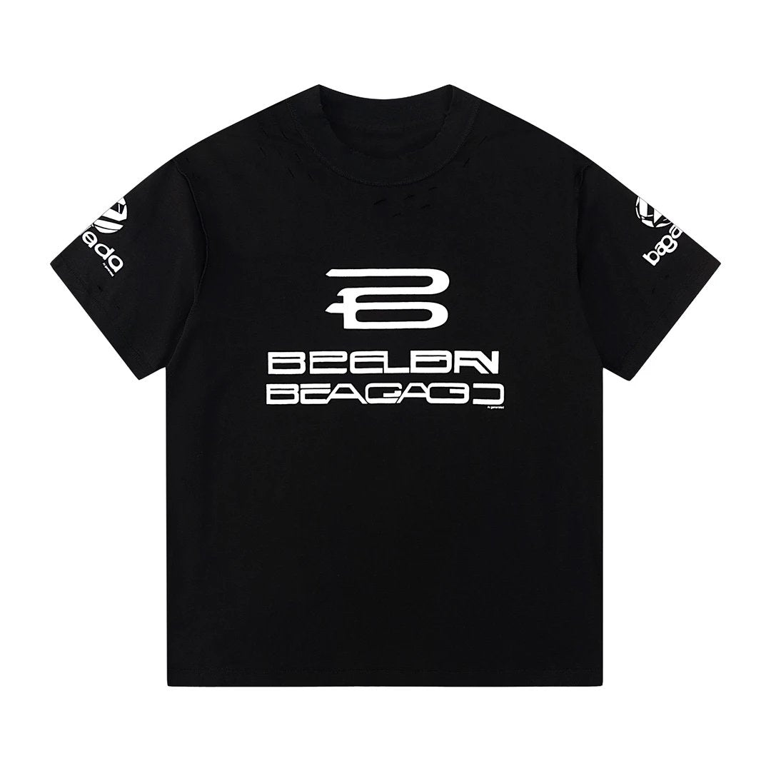 Balenciaga T-shirt Chest Letter Pattern Print logo round Neck Short Sleeve25ss New Pure Cotton Unisex Style T T-shirt OS Loose Fit Base Shirt Top Half Sleeve T-Shirt