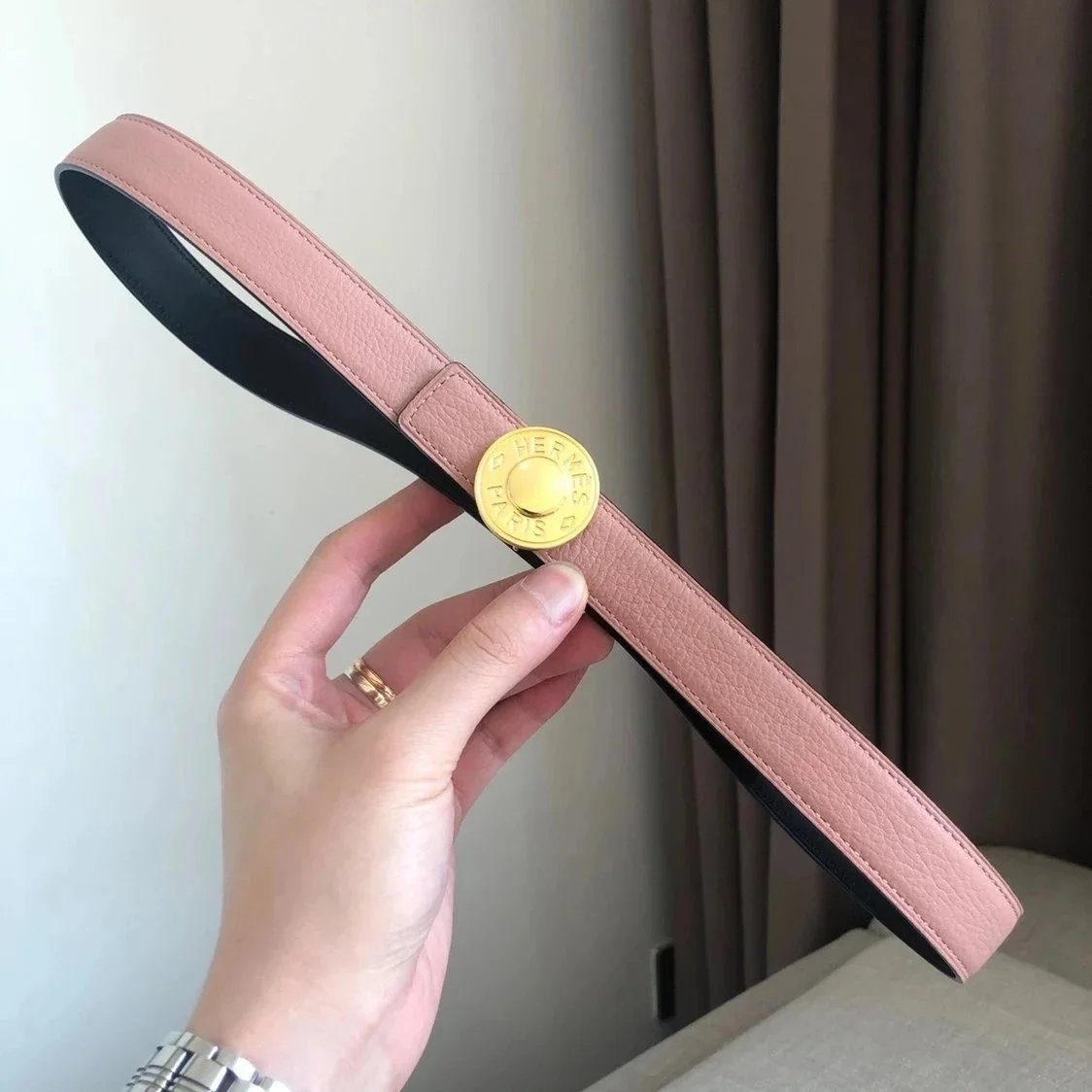 Hermes Belt Top version Women's Thin Belt Double-Sided Imported First Layer Calfskin Double-Sided Letters h Buckle Belt Skirt Shaped Accessory Women's hermes Belt2.5Centimeter Wide