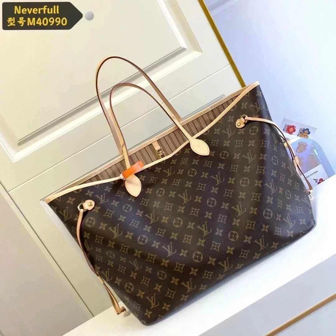Louis Vuitton LV Women's Bag Top version Original Leather Large Presbyopic Chessboard Shopping Bag Shoulder Portable Mother and Child Bag Women's Bag M40990M40991M41180N41357N41604N41360neverfull Large Tote Bag