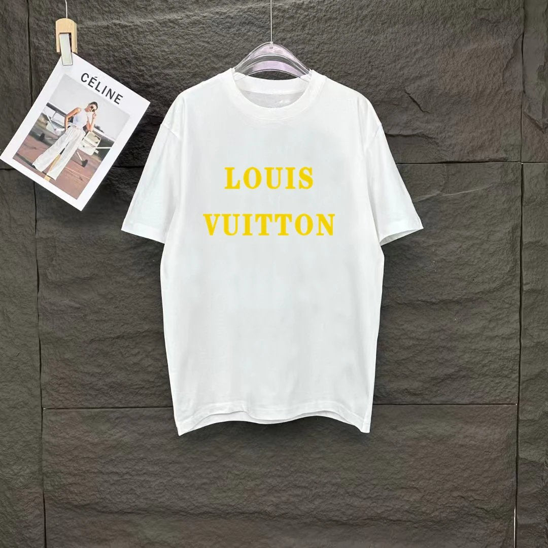 Louis Vuitton LV T-shirt Digital Direct Print on Chest logo round Neck Short Sleeve25ss New pure cotton T Unisex T-Shirt OS Drop Shoulder Loose Fit Base Shirt Top T-Shirt Short Sleeve