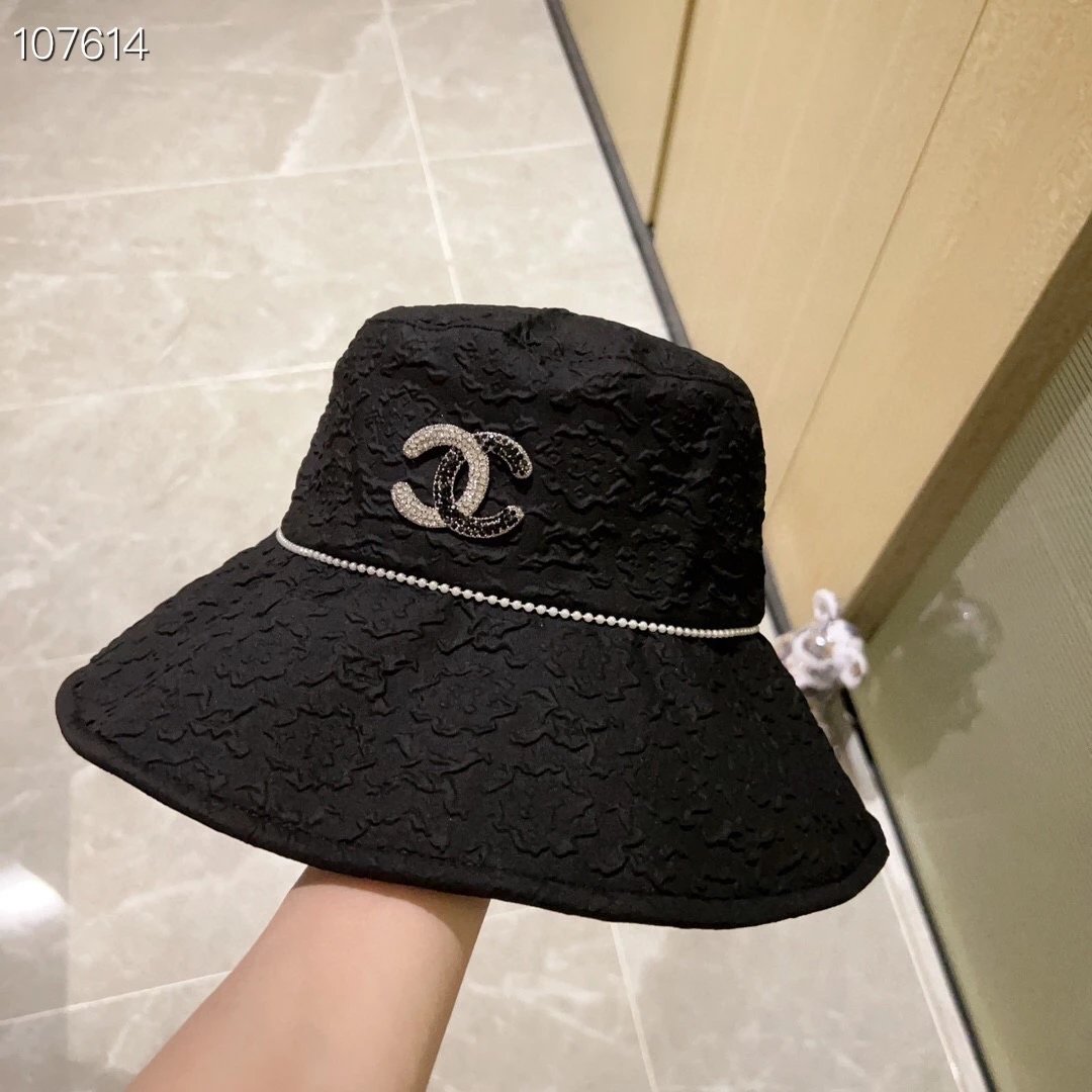 Chanel Hat High Quality New Style Pearl Edge Bucket Hat,Big Brand's Same Style Super Easy to Match,Hurry up and Buy It