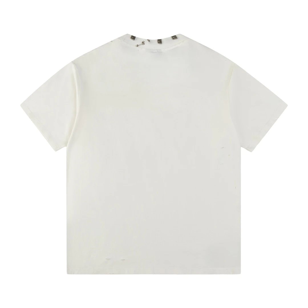 Balenciaga T-shirt Collar Metal Iron Ring logo round Neck Short Sleeve25ss New pure cotton T Unisex T-Shirt OS Drop Shoulder Loose Fit Base Shirt Top T-Shirt Short Sleeve