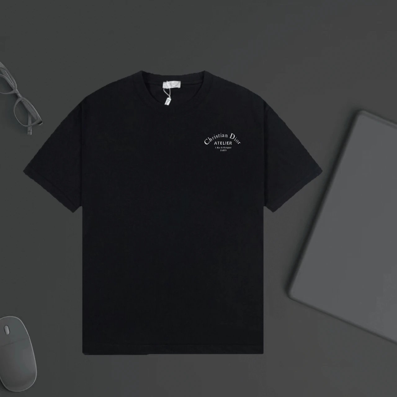 Dior T-shirt Front and Rear Letter Printing logo round Neck Short Sleeve25ss New Pure Cotton Unisex Style T T-shirt OS Loose Fit Base Shirt Top Half Sleeve T-Shirt