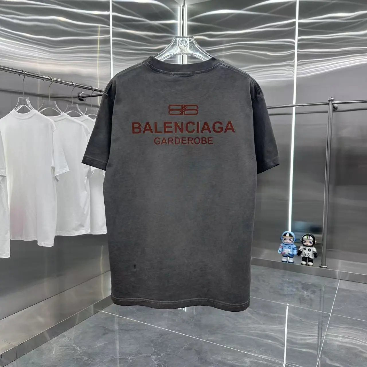 Balenciaga T-shirt Front and Rear Pair B Letter Printing logo round Neck Short Sleeve25ss New Pure Cotton Unisex Style T T-shirt OS Loose Fit Base Shirt Top Half Sleeve T-Shirt