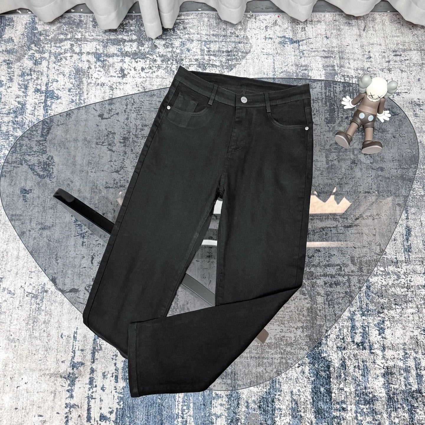 PRADA Jeans Pocket Letter Print logo25ss Spring Summer New Straight Loose Slim Fit Jeans Unisex Long Pants