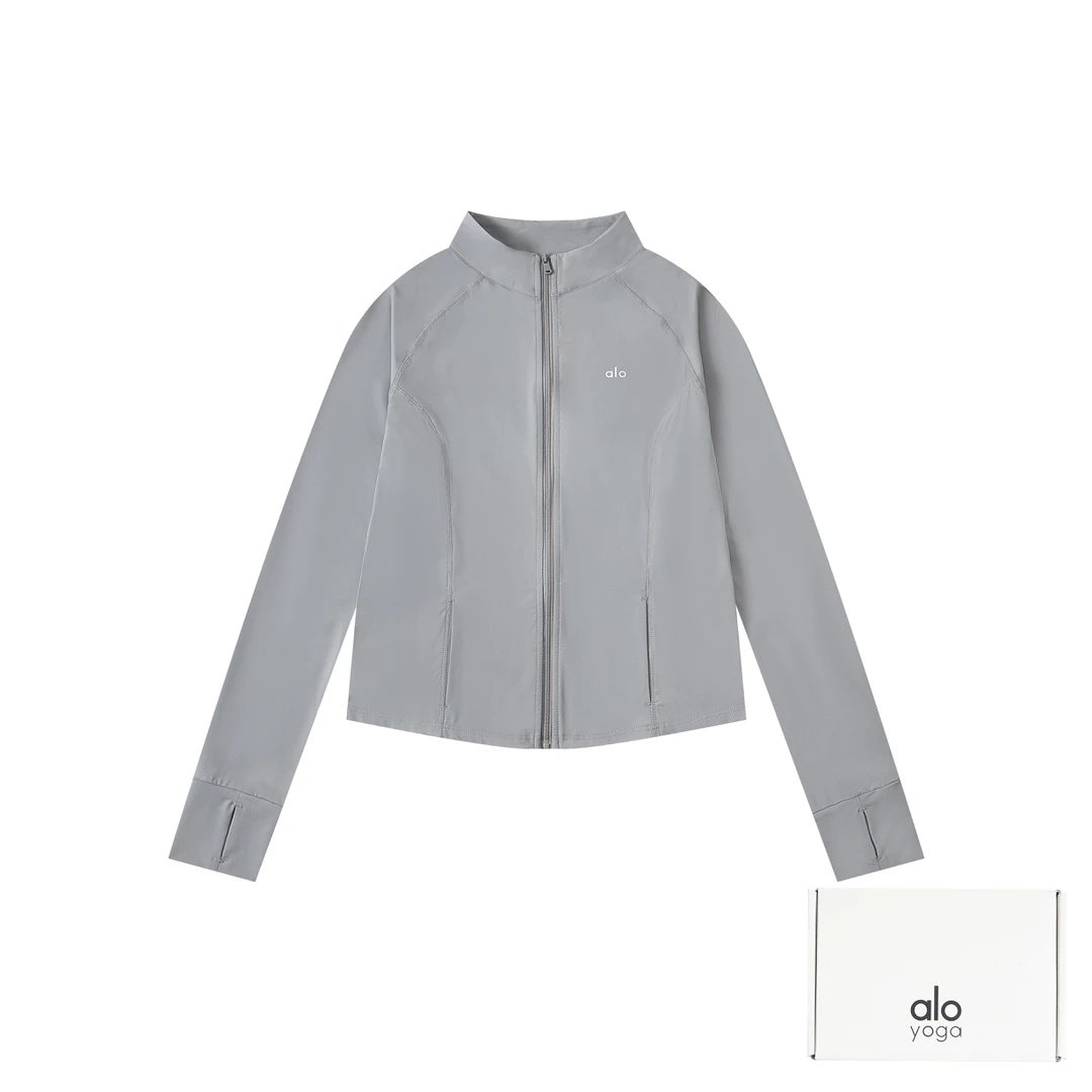 Alo Yoga Jackets Chest Letter Embroidery logo Short Coat25ss Spring Summer New Towel Embroidery American Letter Women's Street Jacket