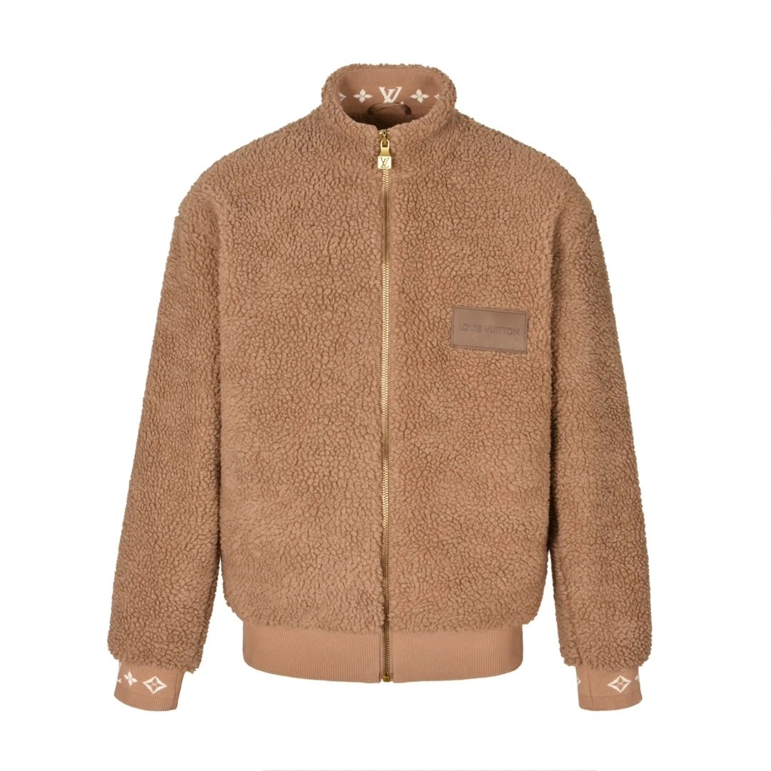 Louis Vuitton LV Jackets 23FW Teddy Lamb Wool Stand Collar Jacket Winter Warm Unisex