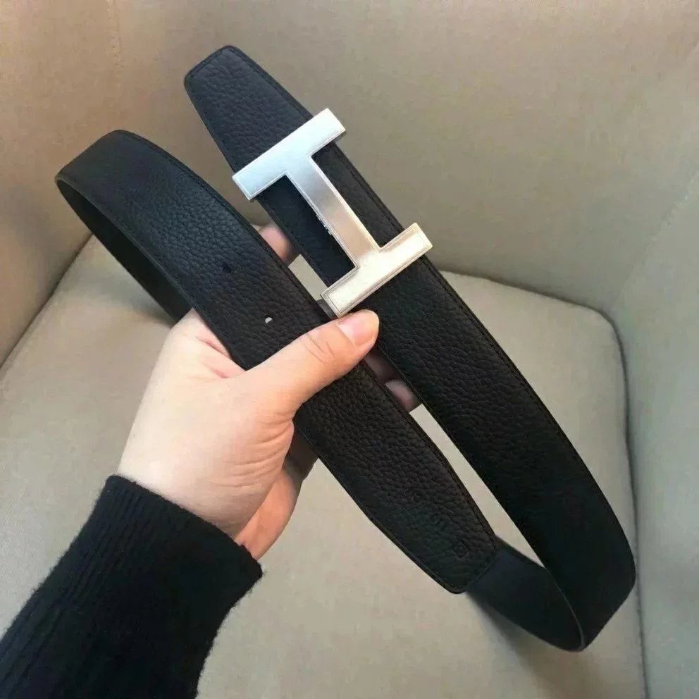 Hermes Belt Top version New High Quality Belt Men's and Women's First Layer Cowhide Belt3.8Double-Sided Available Belt