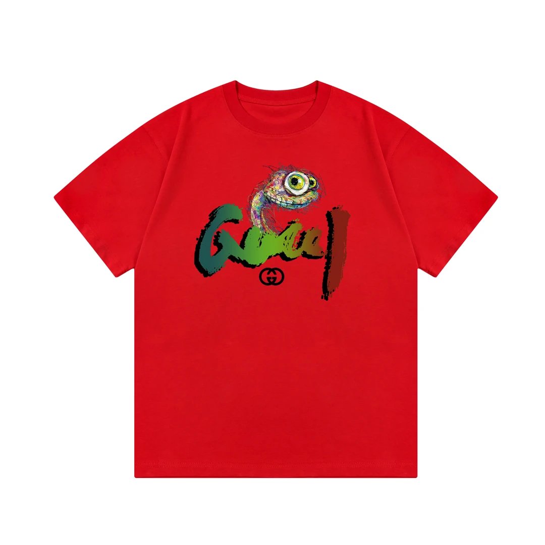 Gucci T-shirt Year of the Snake Limited Edition Letter Print logo round Neck Short Sleeve25ss New pure cotton T Unisex T-Shirt OS Loose Fit Base Shirt Top Half Sleeve T-Shirt