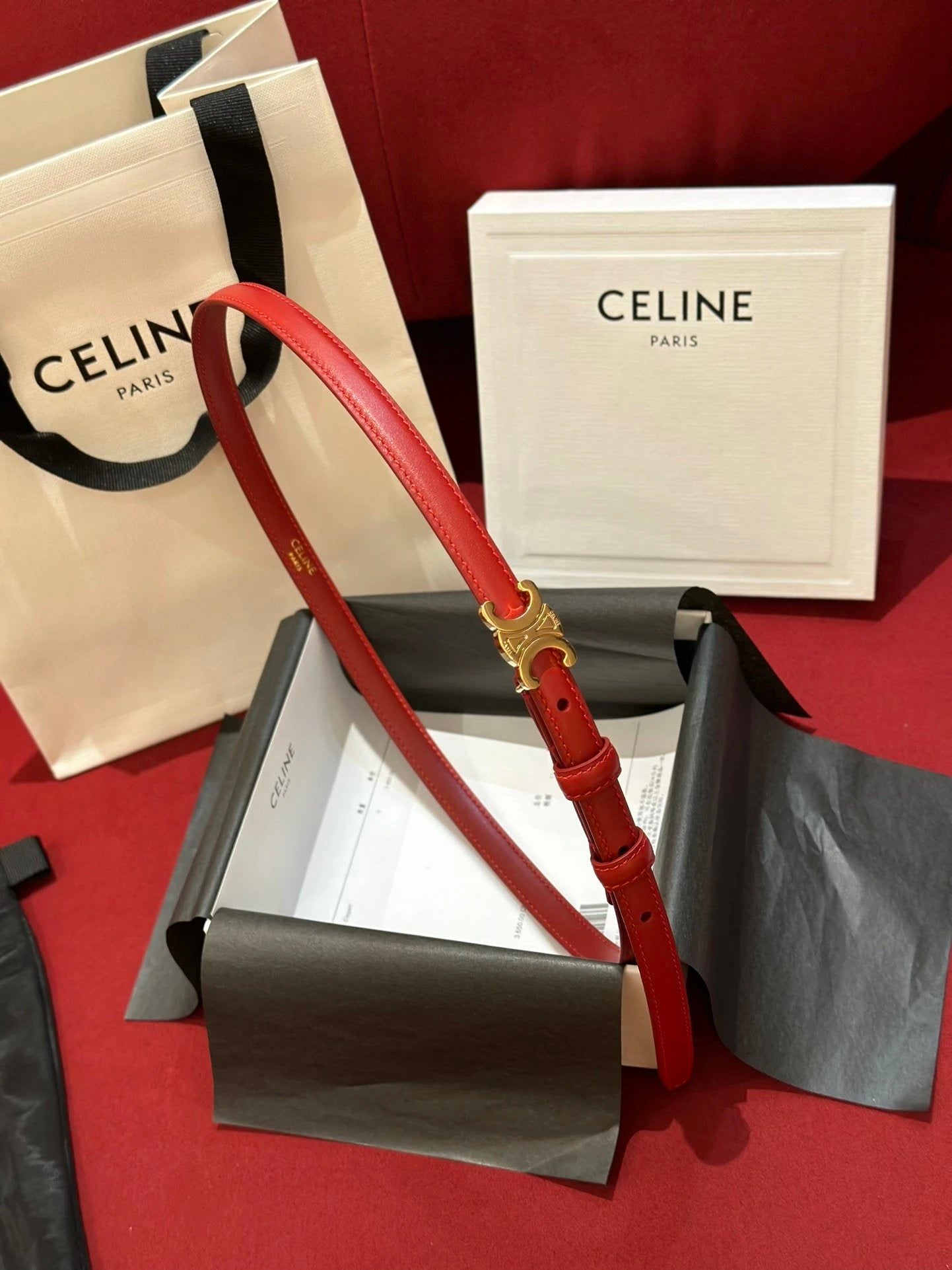 Celine Belt Top version Belt Belt Female Arc De Triomphe Belt Arc De Triomphe Belt Black Retro Hair Style Belt Bright Gold Head Belt Belt Double-Sided Belt Women's Belt Women's Belt Belt Women's Belt1.3Belt Women's Belt Belt