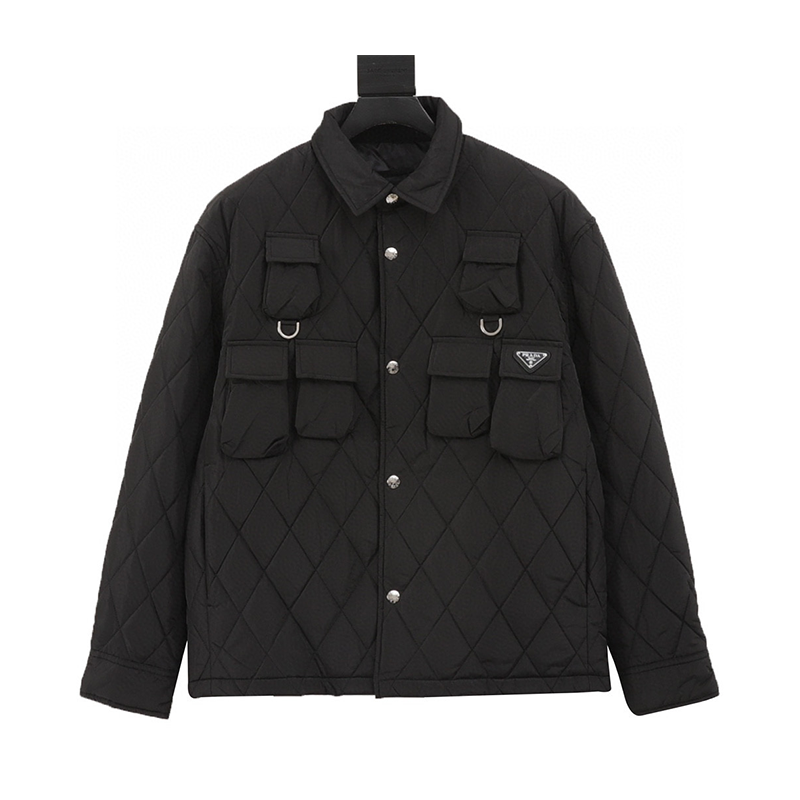 PRADA Jackets Six-Pocket Thin Cotton Coat for Men and Women