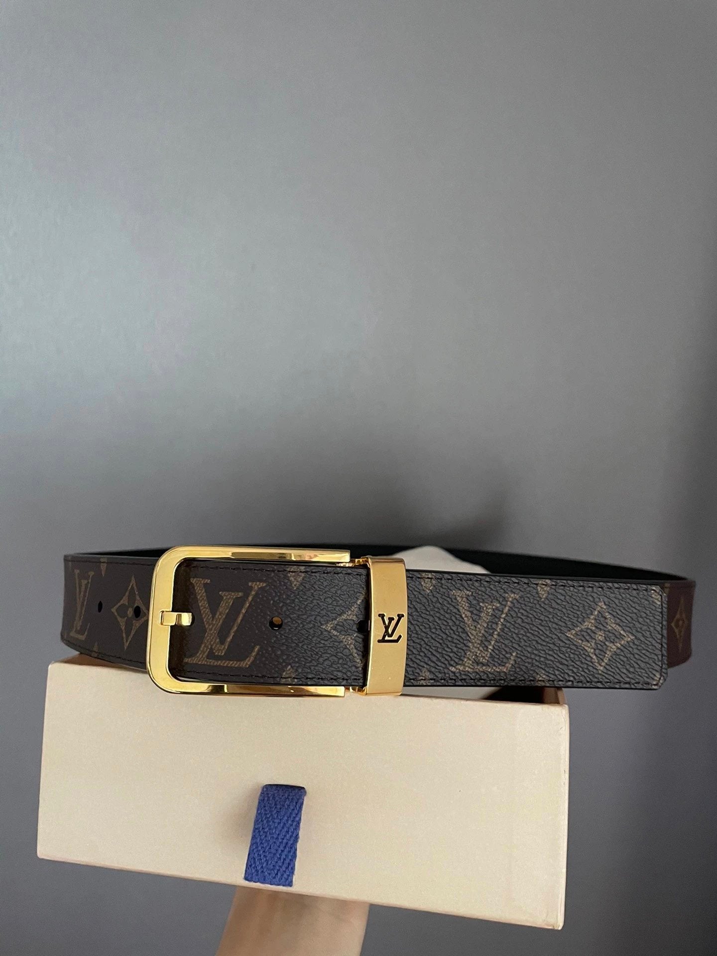 Louis Vuitton LV Belt Top version 【Counter Quality】The Most New Belt3.5cm Men's Belt Pin Buckle Men's Leather Belt with Classic Presbyopic Checkered Belt with Genuine Goods Packaging No Problem in and out of the Counter Versatile Casual Fashion Formal Wea