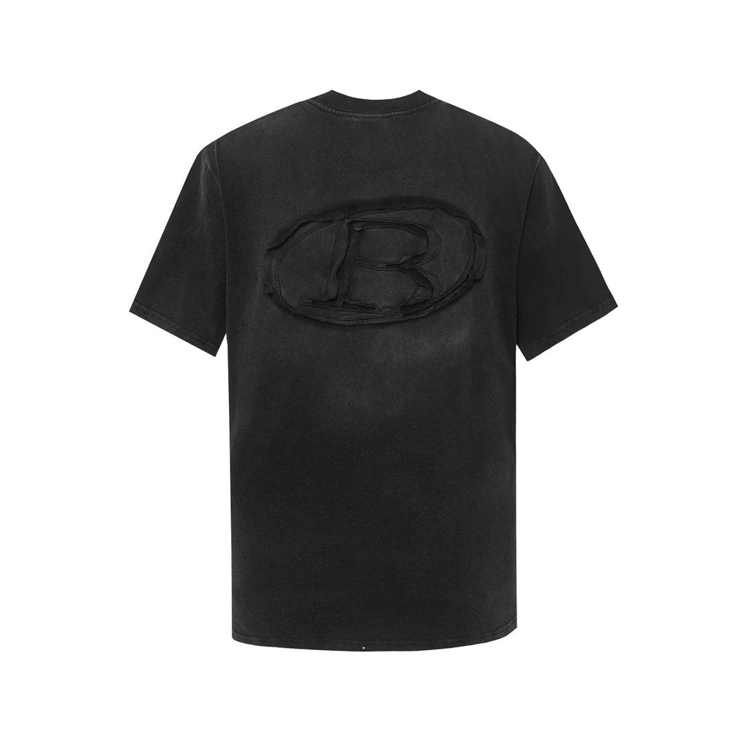Balenciaga T-shirt Front and Back Appliqué Embroidery logo round Neck Short Sleeve25ss New Pure Cotton Unisex Style T Casual T-Shirt Base Layer Shirt OS Loose Fit Half Sleeve Top Plus Size