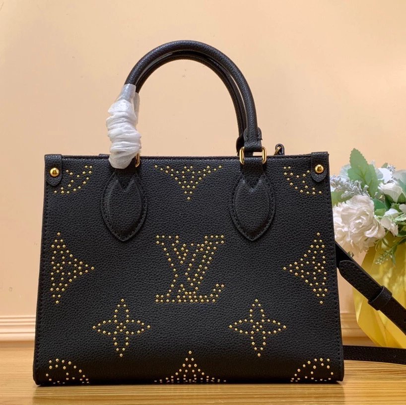 Louis Vuitton LV Women's Bag Top version Early Spring New Small Size Classic Floral Tote Bag Mummy Bag Shoulder Portable Messenger Shopping Bag New Small Size25cm Gray Black