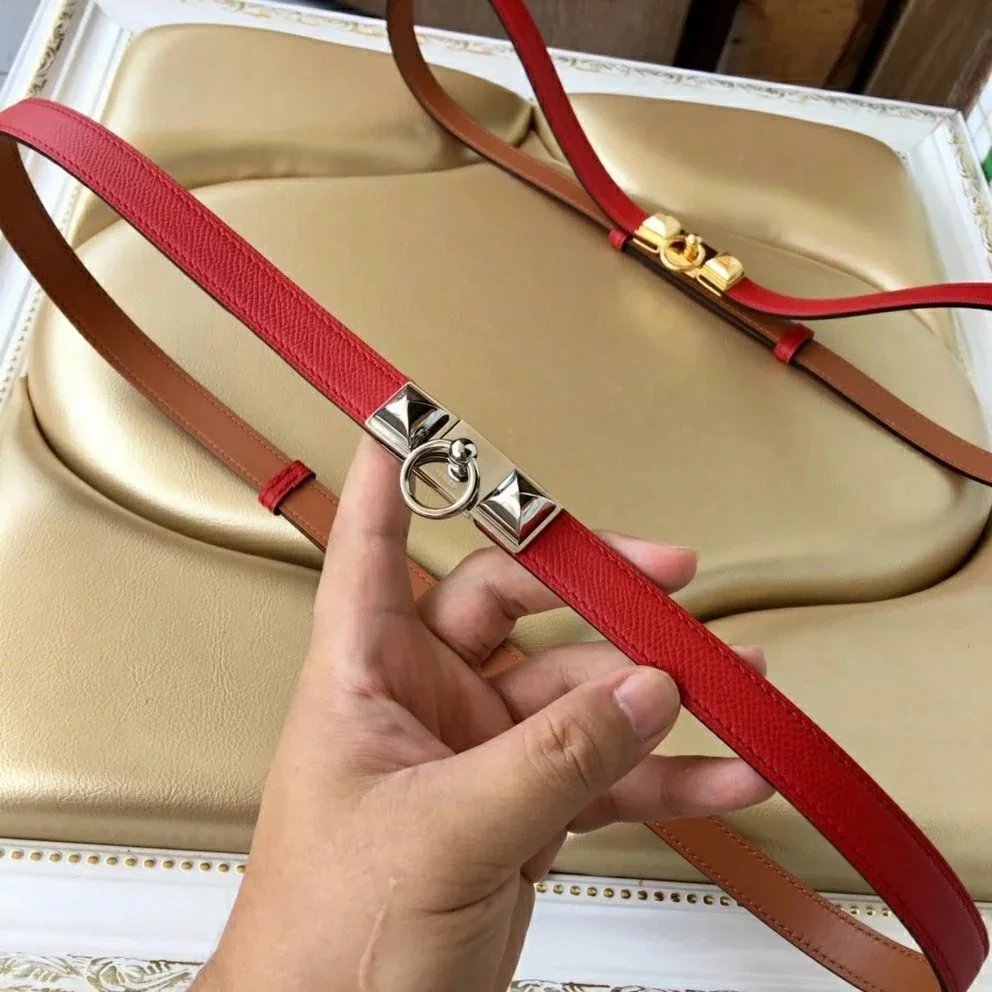 Hermes Belt Top version Brand New and High Quality kelly Belt Women's Imported Cowhide Casual Fashion All-Matching Leather Belt Women's Closing Belt Belt