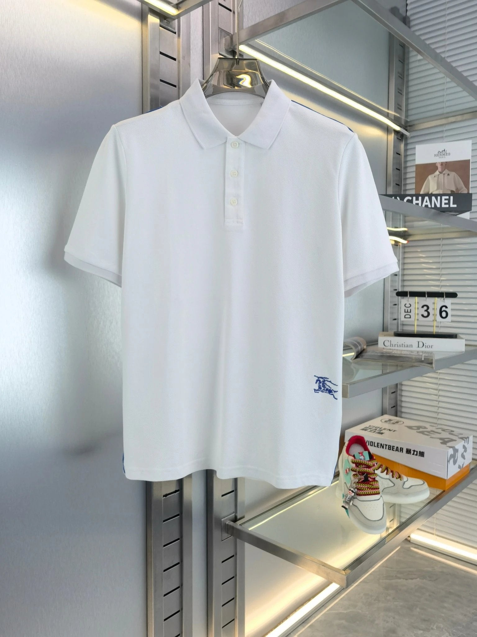 Burberry T-shirt Embroidery POLO Shirt Lapel Short Sleeve25ss New Unisex Commuter Short Sleeve Summer Loose Fit T Business Shirt Plus Size T-Shirt