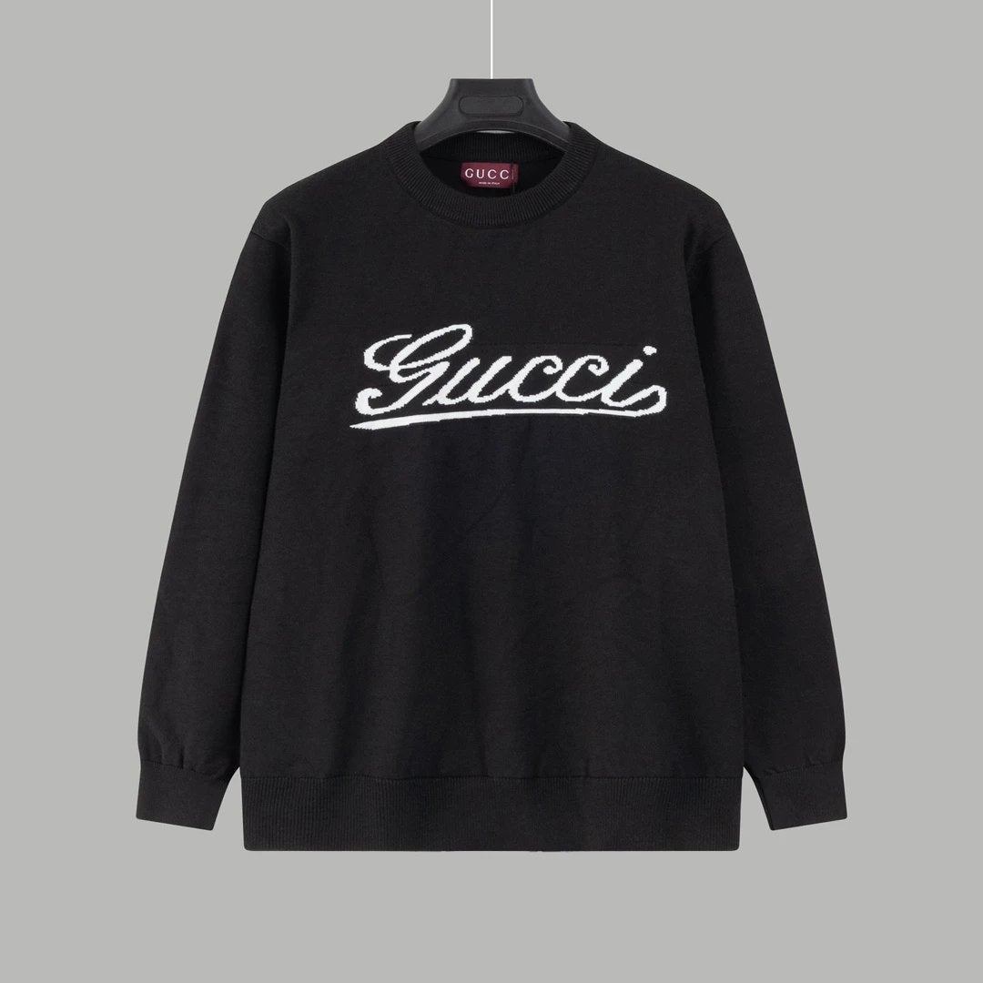 Gucci Sweater Signature Letter Crew Neck Sweater Long Sleeve Pullover Thickened Lazy Style OS Loose Fit Unisex Knit Top Jacket Versatile Casual Wearable Inside and Outside