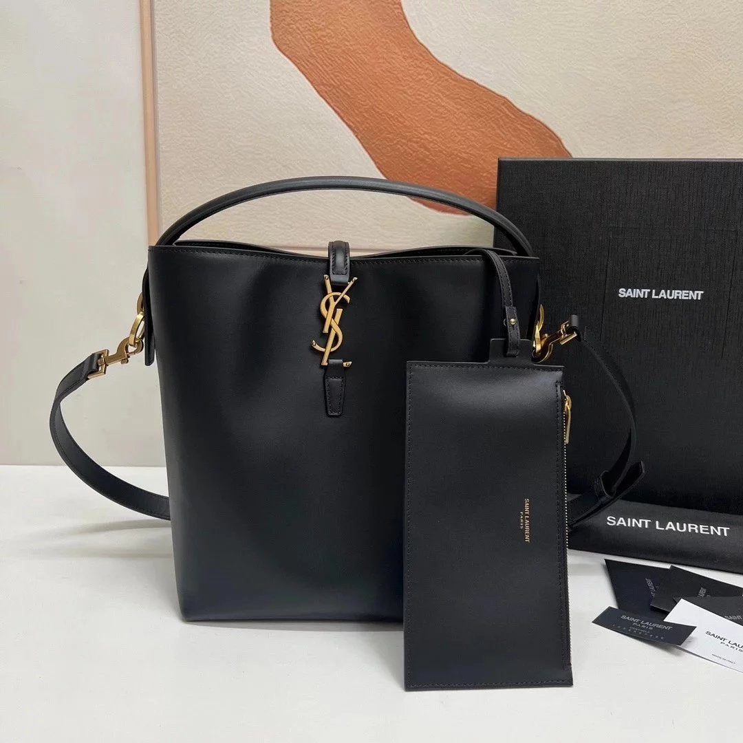 YSL Women's Bag Top version Saintlaurent2023New LE37Water Bucket Bag Summer New Women's Hand-Carrying Bucket Bag Bucket Bag Shoulder Messenger Bag Stiff Cowhide Bucket Bag Bucket Bag Two-in-One Composite Bag Bucket Bag742828