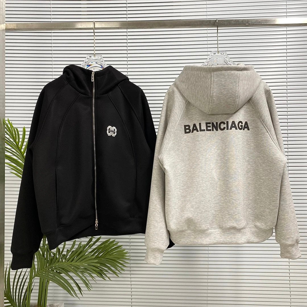 Balenciaga Hoodie Zipper Hoodie Sweatshirt Jacket Top Unisex Sports Casual Loose Fit Versatile