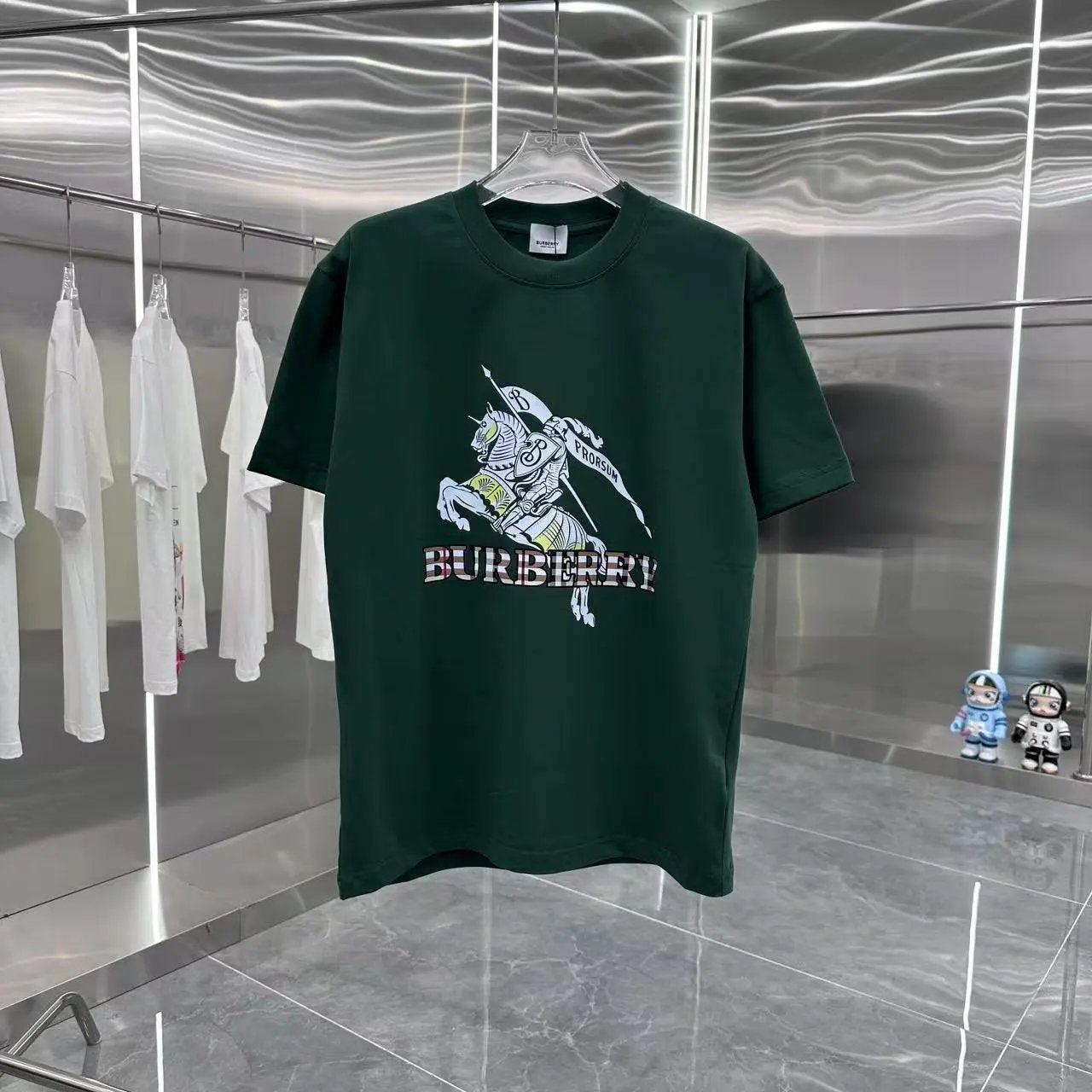 Burberry T-shirt Chest Knight Print logo round Neck Short Sleeve25ss New Pure Cotton Unisex Style T T-shirt OS Loose Fit Base Shirt Half Sleeve T-Shirt Top Half Sleeve