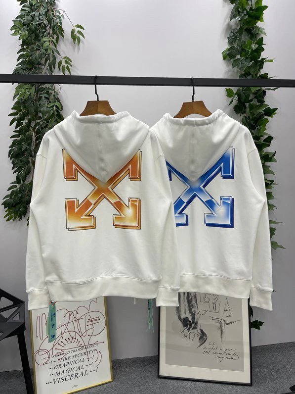 OFF -White Hoodie Top Version Counter Same Style Heavy New Casual Hooded Sweater Versatile Loose Hoodie Trendy Pure Cotton