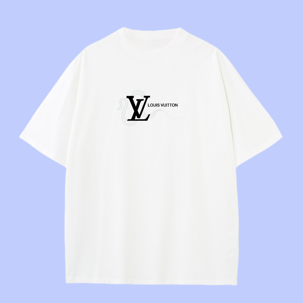 Louis Vuitton LV T-shirt Year of the Snake Print on the Chest logo round Neck Short Sleeve25ss New Pure Cotton Unisex Style T T-shirt OS Loose Fit Base Shirt B Short Sleeve T-Shirt