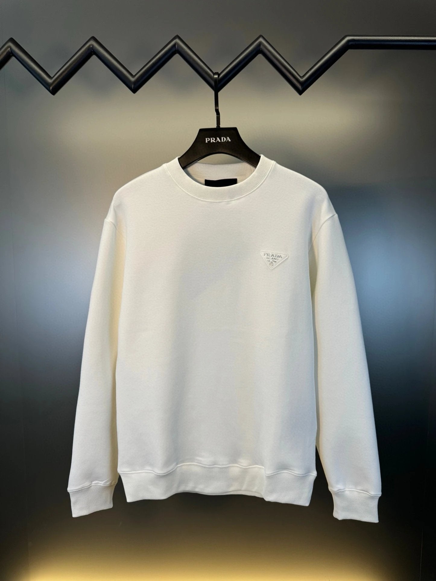 PRADA Hoodie New Classic Letter Embroidery Logo logo Round Neck Sweatshirt Long Sleeve Base Shirt Jacket Top Fashion Unisex Sports Casual Loose Fit Versatile Autumn Winter New Arrival