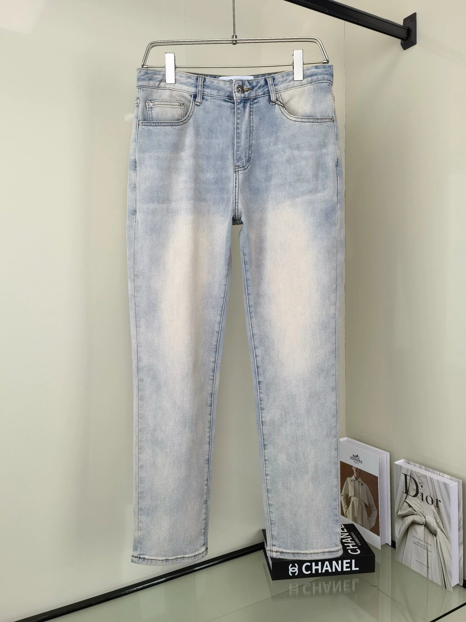 Burberry Jeans Back Pocket Letter Pattern Print logo25ss Spring Summer New Straight Loose Jeans Unisex Slim Fit Long Pants