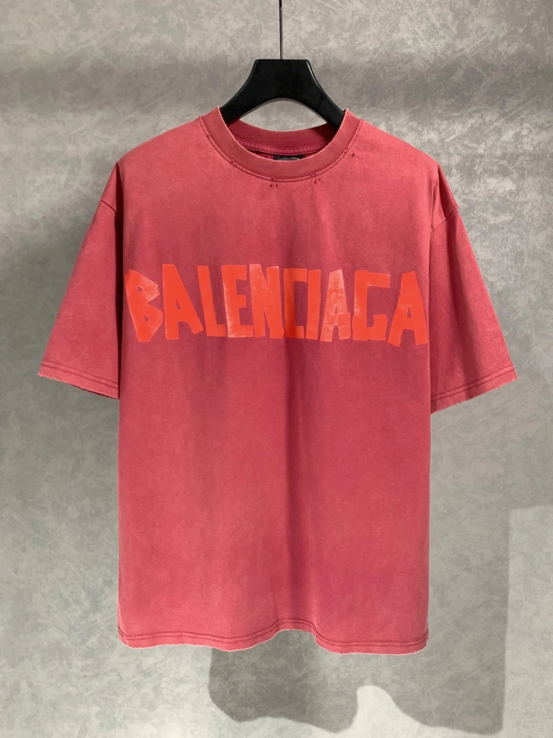 Balenciaga T-shirt Front and Back Tape Letter Print logo round Neck Short Sleeve25ss New pure cotton T Unisex T-Shirt OS Loose Fit Base Shirt Top Half Sleeve T-Shirt