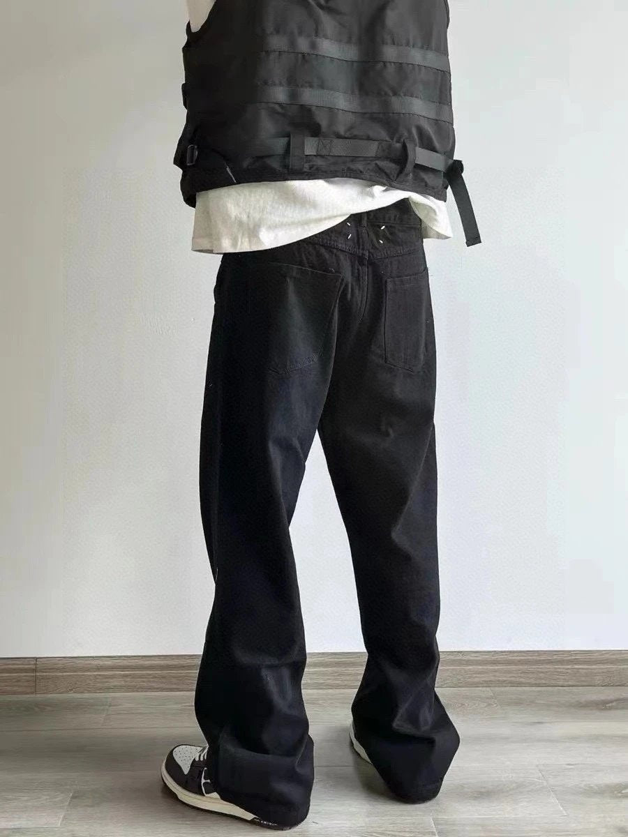 Maison Margiela Jeans Square Mark logo Straight-Leg Flared Wide-Leg Suit Pants Sweatpants Unisex25ss Spring Summer New Loose Fit Versatile Plus Size Casual Pants