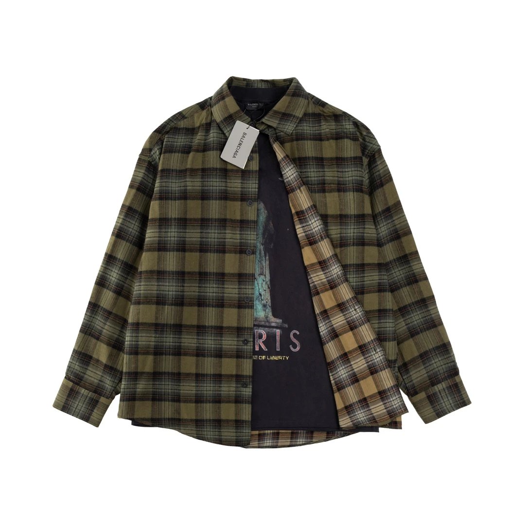 Balenciaga Shirt Statue of Liberty Print Shorts T Long Sleeve Shirt Unisex Jacket