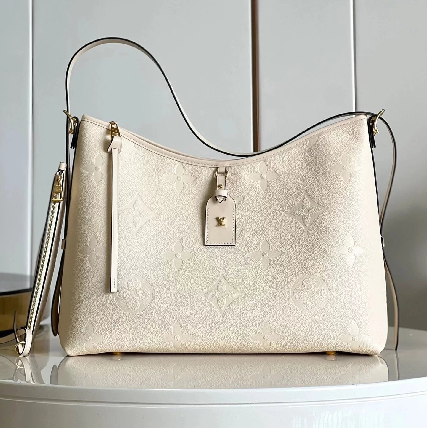 Louis Vuitton LV Women's Bag Top version 【Original Leather】2022Autumn and Winter New Full Leather Embossed Series Tote Bag CARRYALL Handbag Underarm Bag Shoulder Handbag Women's Bag Hand Bag Handbag Shoulder Bag Underarm Bag Women's Bag M46288M46289