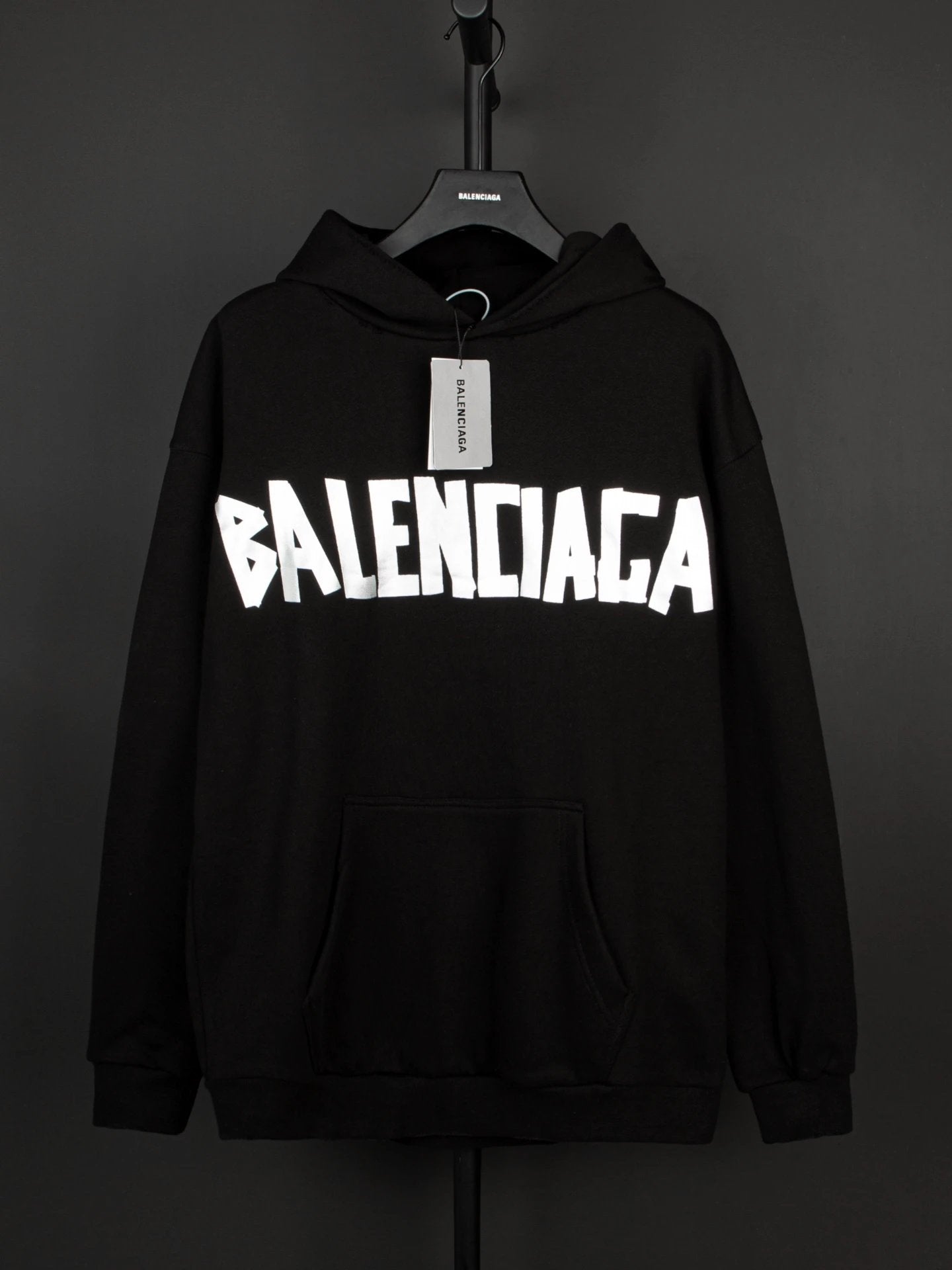 Balenciaga Hoodie Classic Logo Masking Tape Hooded Sweatshirt Pure Cotton Casual Versatile Pullover Hoodie os Loose Fit Sports Tracksuit for Men and Women24ss Autumn and Winter New Products