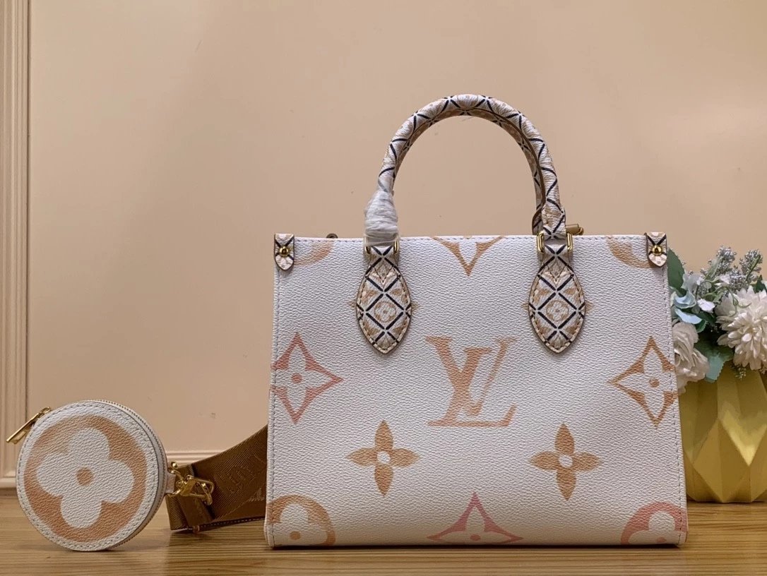 Louis Vuitton LV Women's Bag Top version 【Overseas】M2297623New Gradient Pink Ontheg0PM Small shopping bag Tote Tote Bag Shoulder Messenger Bag Portable Women's Bag LM22975Large Size35cm New tote bag