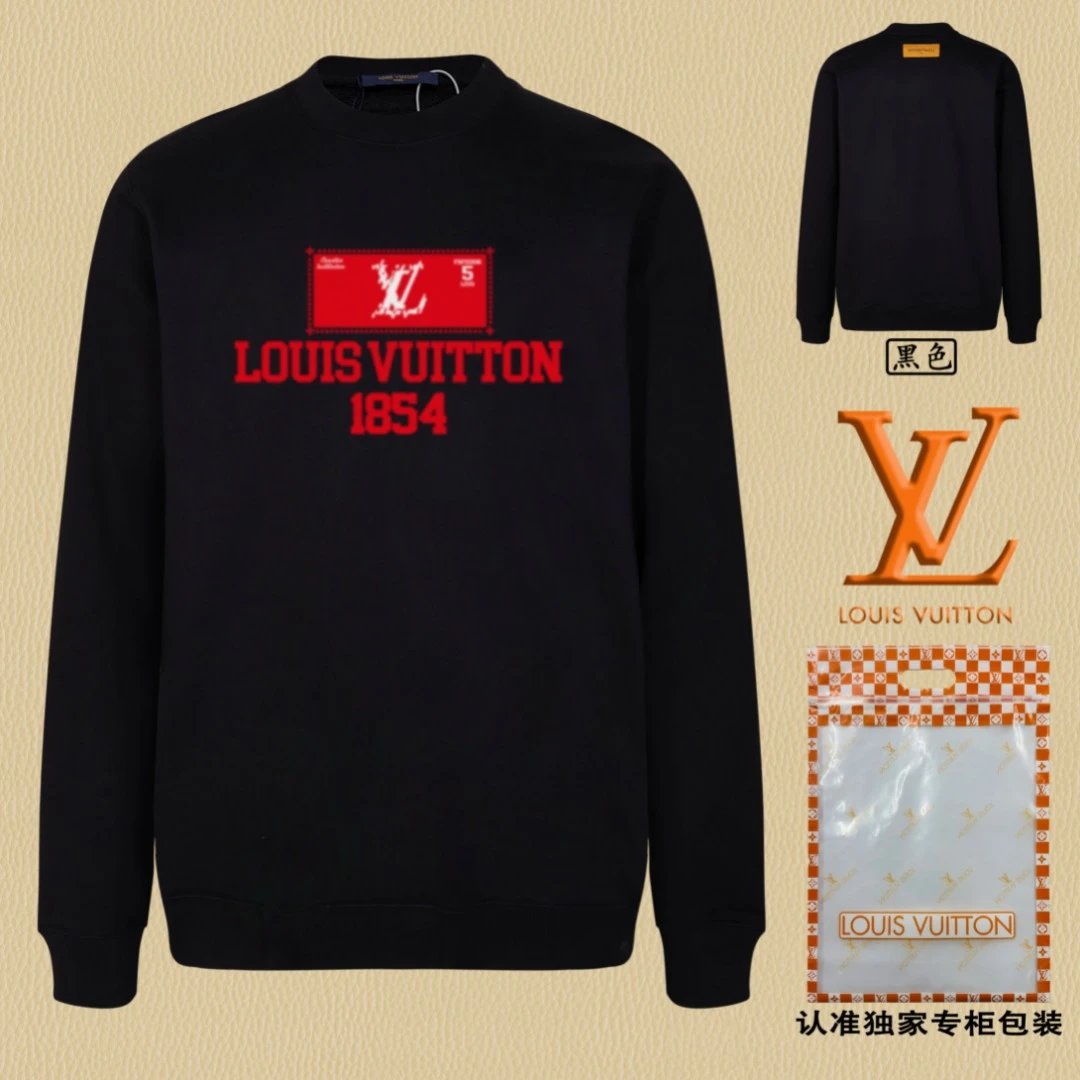 Louis Vuitton LV Hoodie Chest1854Printing logo Round Neck Sweatshirt Jacket Pullover Long Sleeve OS Unisex Sports Casual Loose Fit Base Shirt Top