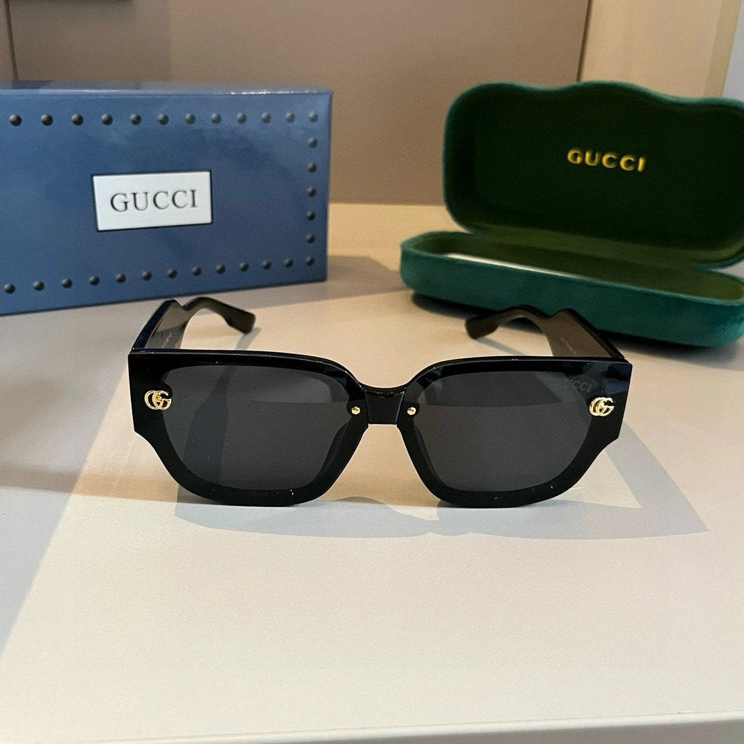 Gucci Sunglasses Brand Letter Gold Label Temple Sunglasses Slimming Non-Prescription UV Protection Unisex Couple Style Driving Beach Fishing25ss New Sports Casual Versatile