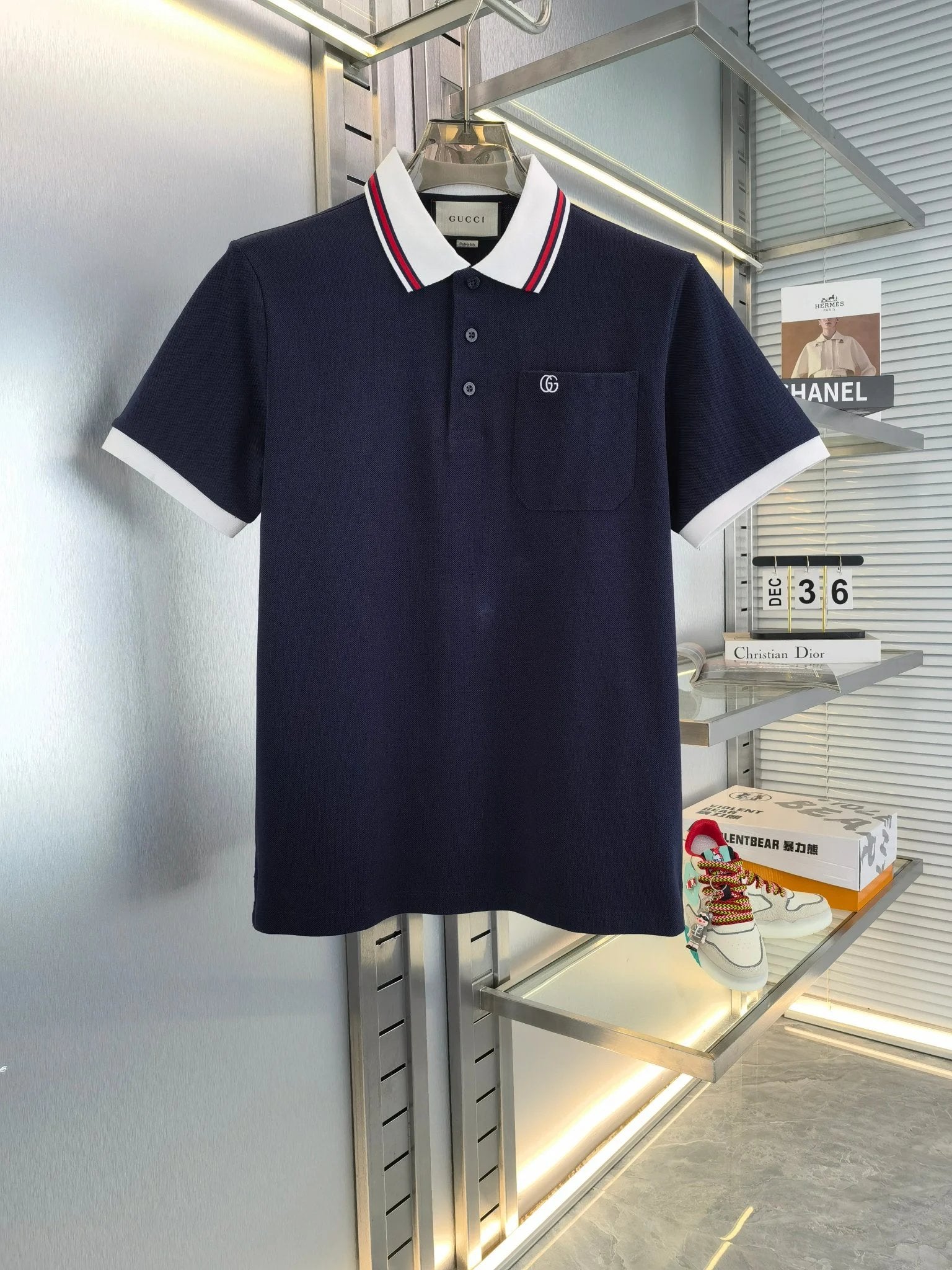 Gucci T-shirt Pocket letters logo Embroidery POLO Shirt Lapel Short Sleeve25ss New Unisex Commuter Short Sleeve Summer Loose Fit T Business Shirt Plus Size T-Shirt