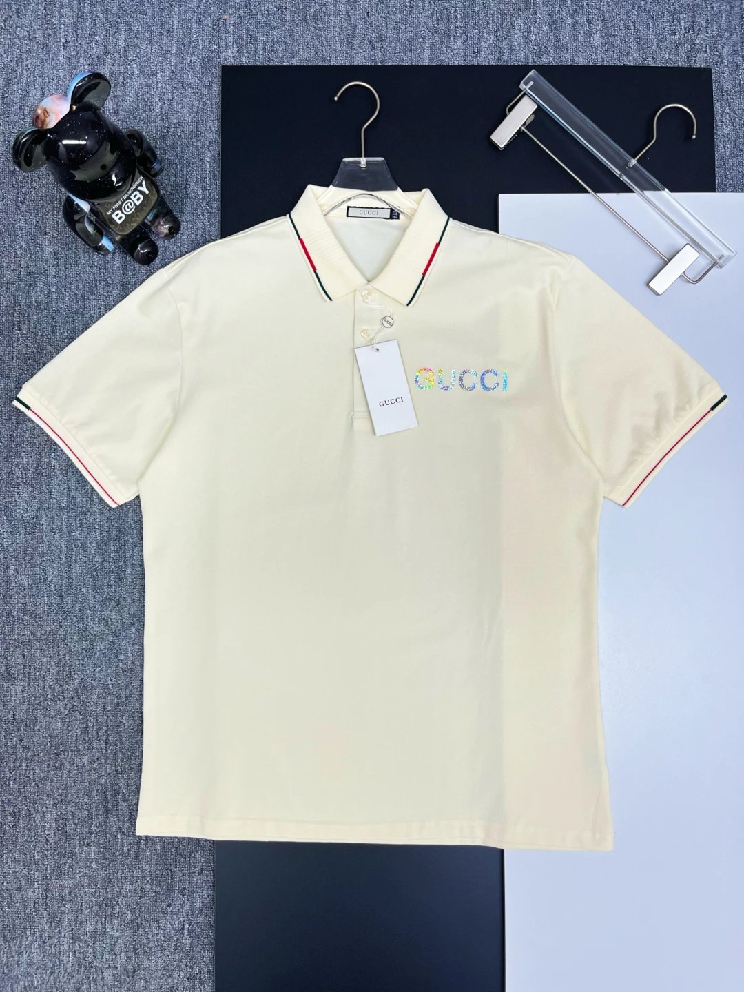 Gucci T-shirt Colorful letters on the chest logo Printing POLO Shirt Lapel Short Sleeve25ss New Unisex Style OS Loose T Summer Half Sleeve Business Shirt Plus Size T-Shirt