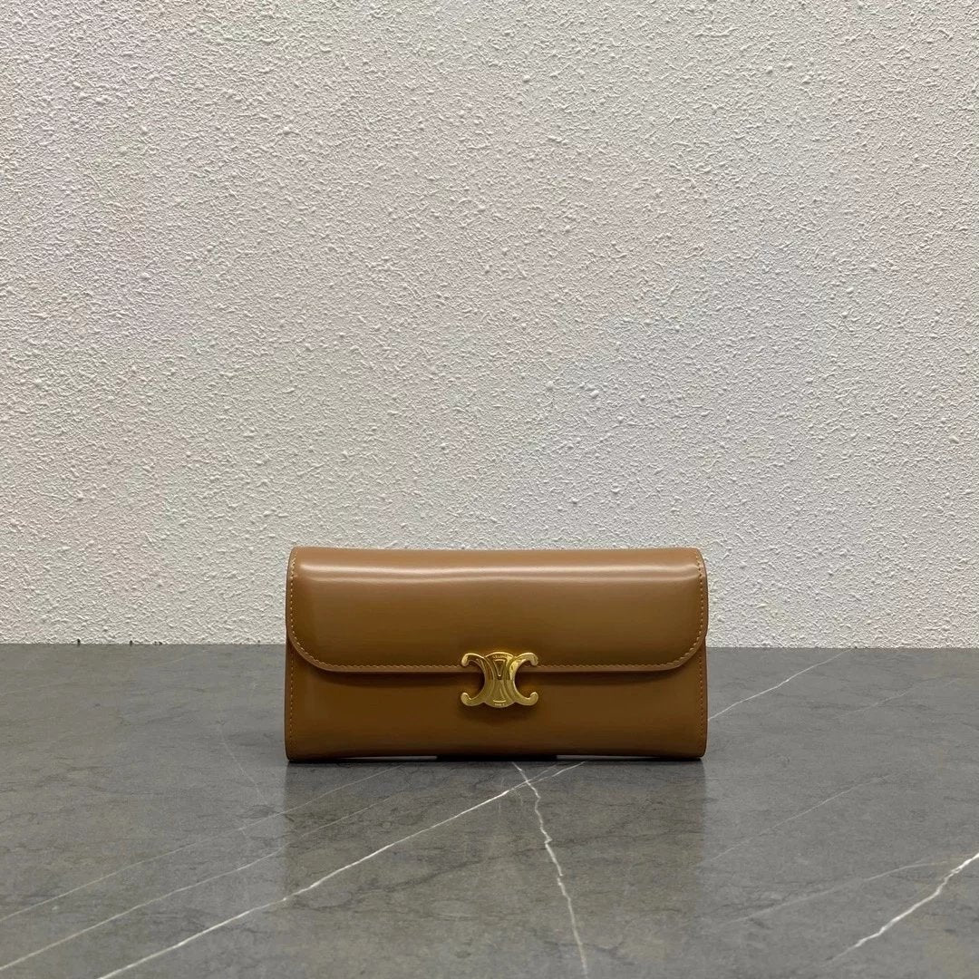 Celine Wallet Top version 【Super Original Leather】Counter Synchronous Arc De Triomphe Wallet Long Wallet Women's Handbag Clutch Purse Cowhide Leather Wallet