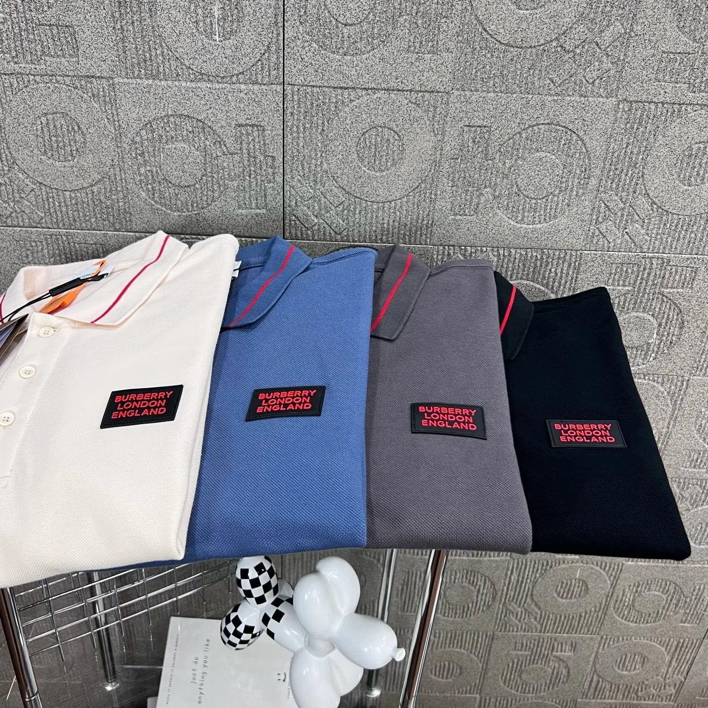 Burberry T-shirt Patchwork Collar Letter 3D Embossed Print logoPOLO Shirt Lapel Short Sleeve25ss New Unisex Summer Short Sleeve OS Loose T Business Half Sleeve Shirt Plus Size T-Shirt